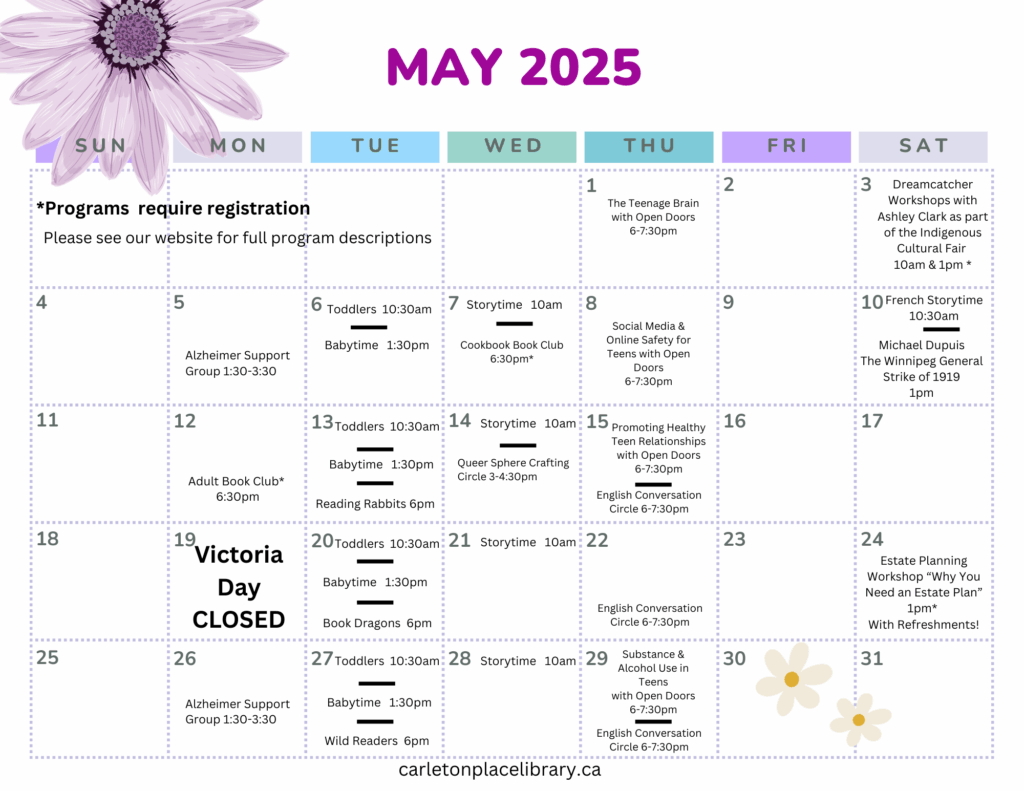 May program calendar