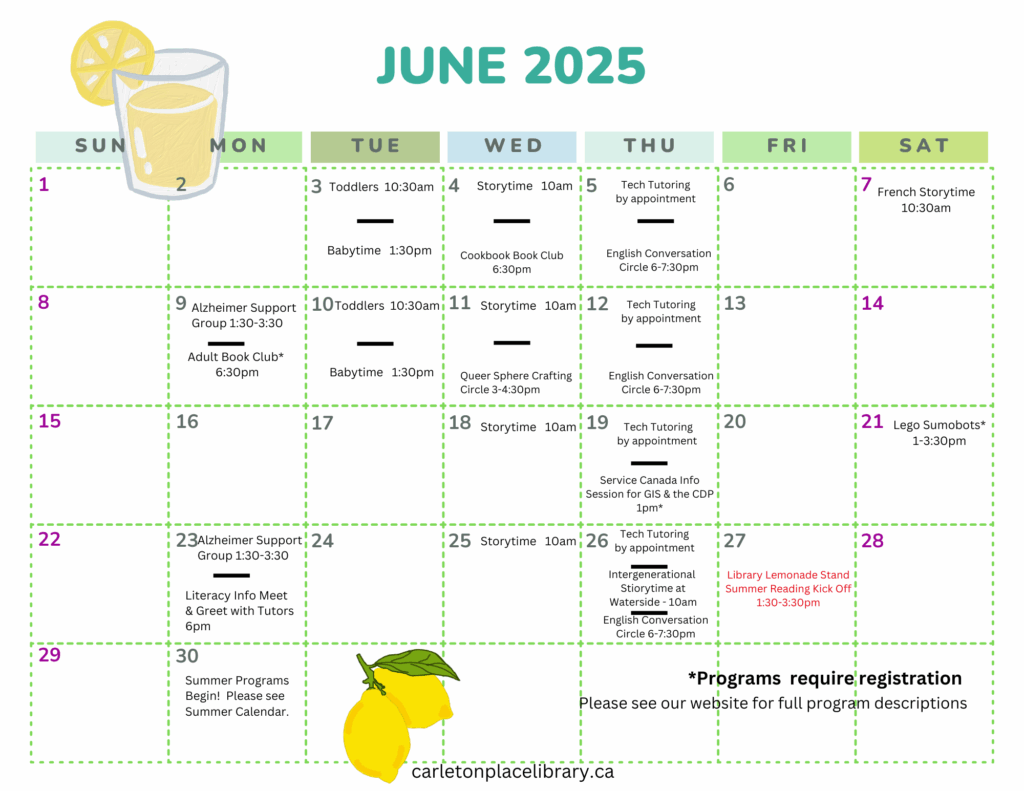 June program calendar
