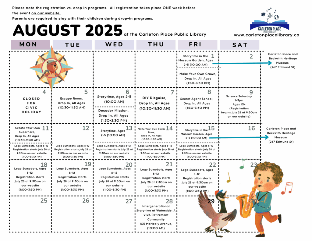 August Program Calendar