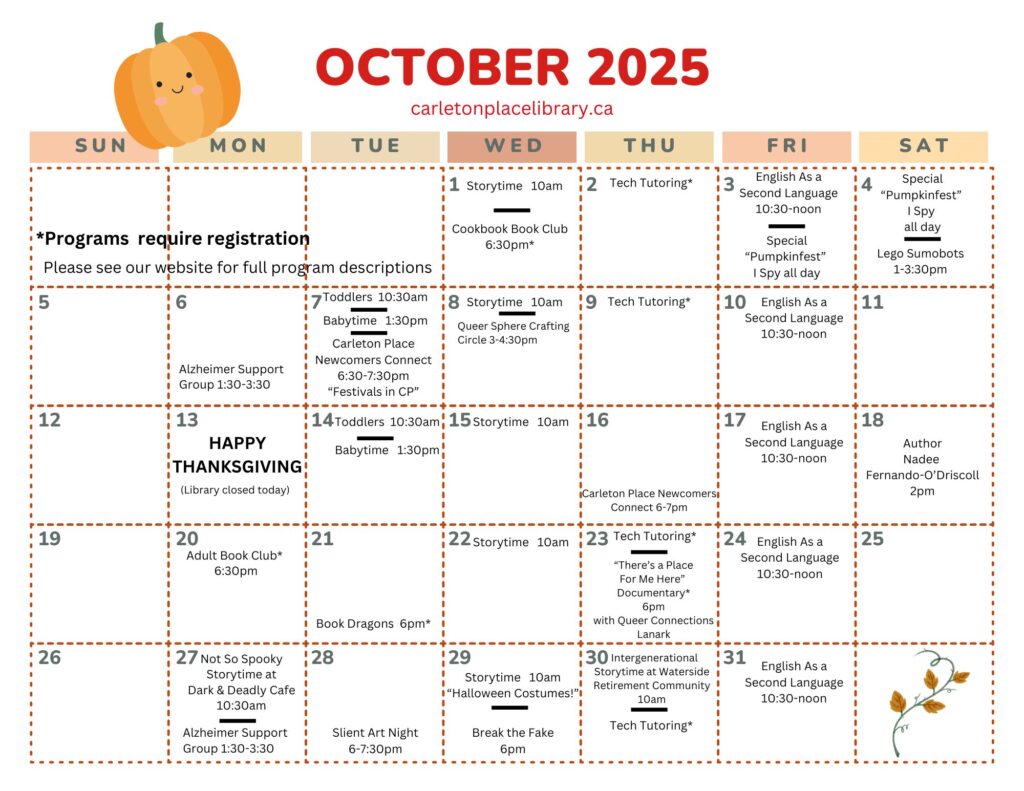 October calendar