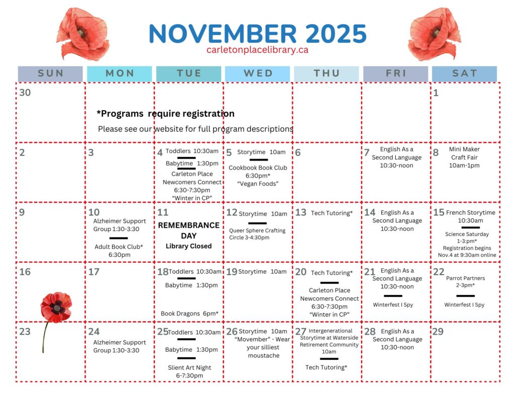 November program calendar